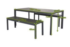 VILLANA Esstischgruppe, Anthrazit/schwarz, Alu/Holzimitat, Tisch 130/180x90cm, 2 Bänke Für 6 Personen -Gartenblick Geschaft 22574 05.jpg