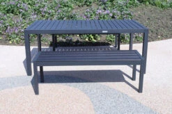 VILLANA Esstischgruppe, Anthrazit/schwarz, Alu/Holzimitat, Tisch 130/180x90cm, 2 Bänke Für 6 Personen -Gartenblick Geschaft 22574 06.jpg