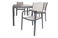 VILLANA Esstischgarnitur, Anthrazit/grau, Alu/Holzimitat/Textil, Tisch 150x90cm, 6 Stapelsessel -Gartenblick Geschaft 22580 09.jpg