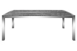 OUTFLEXX Esstischgarnitur, Silber/schwarz, Edelstahl/Granit/Textil, 200x100 Cm, 6 Gartensessel, Teakarmlehnen -Gartenblick Geschaft 22765 13.JPG