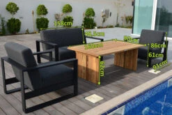 OUTFLEXX Loungemöbel, Sooty, Alu/Sunbrella/recyceltes Teakholz, 4 Personen, Loungetisch 160x90 Cm -Gartenblick Geschaft 22837 5.jpg