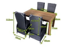 OUTFLEXX Esstischgarnitur, Polyrattan/Teakholz, Tisch 160x90cm, 4 Diningsessel, Inkl. Polster -Gartenblick Geschaft 22874 5.jpg