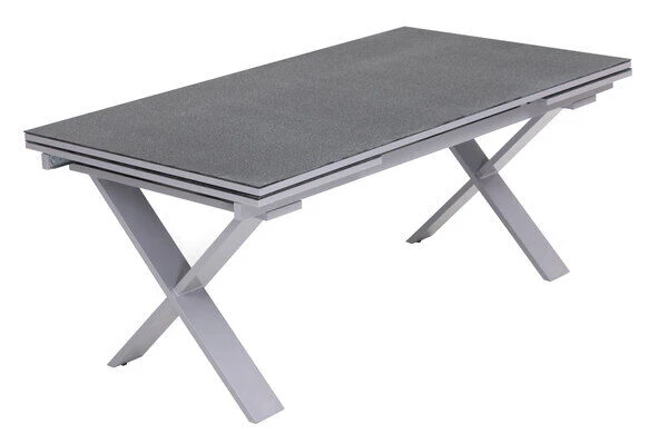 KETTLER BasicPlus Esstischgarnitur, Silber / Anthrazit, Alu / Spraystone / Textil, Tisch 180/280x100cm, 6 Multipositionssessel 6 KETTLER BasicPlus Esstischgarnitur, Silber / Anthrazit, Alu / Spraystone / Textil, Tisch 180/280x100cm, 6 Multipositionssessel - Image 4