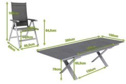 KETTLER BasicPlus Esstischgarnitur, Silber / Anthrazit, Alu / Spraystone / Textil, Tisch 180/280x100cm, 6 Multipositionssessel 20 KETTLER BasicPlus Esstischgarnitur, Silber / Anthrazit, Alu / Spraystone / Textil, Tisch 180/280x100cm, 6 Multipositionssessel -Gartenblick Geschaft 23007 5 mass.jpg