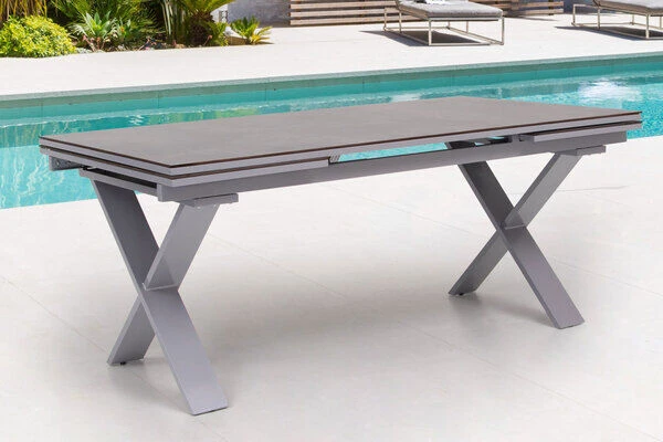 KETTLER BasicPlus Esstischgarnitur, Silber / Anthrazit, Alu / HPL / Textil, Tisch 180/280x100cm, 10 Multipositionssessel 5 KETTLER BasicPlus Esstischgarnitur, Silber / Anthrazit, Alu / HPL / Textil, Tisch 180/280x100cm, 10 Multipositionssessel - Image 3