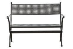 MBM Romeo Esstischgarnitur, Marone, Schmiedeeisen, Verzinkt, Pulverbeschichtet, Tisch 125x75 Cm, Bank, 2x Sessel -Gartenblick Geschaft 23358 02.jpg