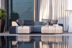 OUTFLEXX Sam Corner Loungeset,sooty/lead Chine, Alu/Sunbrella, 5-6 Personen, Exkl. Tische