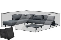 OUTFLEXX Premium Abdeckhaube Für Ecklounge, Schwarz, Z.B. 21806, Polyester, 355 X 325 X 70 Cm, Wasserbeständig