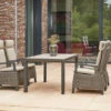 SIENA GARDEN Silva/Corido Dining Set, Anthrazit/grau, Alu/Gardino®-Geflecht/Keramik, 160 X 90cm, Inkl. 4 Diningsessel