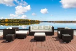 OUTFLEXX Loungemöbel-Set, Braun Marmoriert, Polyrattan, 6 Pers, Wasserfeste Kissenbox, Inkl. Beistelltisch -Gartenblick Geschaft 2 16063 BOX B.jpg