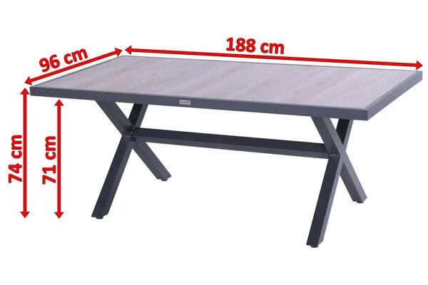 HARTMAN Canterbury Esstisch, Xerix/beige Wood, Alu/Keramik, 188x96cm 4 HARTMAN Canterbury Esstisch, Xerix/beige Wood, Alu/Keramik, 188x96cm - Image 2