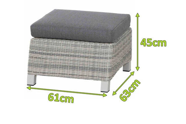 SIENA GARDEN Corido Loungehocker, Ice Grey, Alu / Gardino®-Geflecht, 61x63x45 Cm 4 SIENA GARDEN Corido Loungehocker, Ice Grey, Alu / Gardino®-Geflecht, 61x63x45 Cm - Image 2