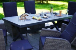 Ploß Esstisch Canberra, Anthrazit, Aluminium/Keramik Glas, 202 X 95 Cm