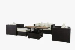 OUTFLEXX Lounge-Set, 5 Personen, Braun, Polyrattan, Inkl. Loungetisch, Wasserfeste Kissenbox 11 OUTFLEXX Lounge-Set, 5 Personen, Braun, Polyrattan, Inkl. Loungetisch, Wasserfeste Kissenbox -Gartenblick Geschaft 3 1298 BOX D.jpg