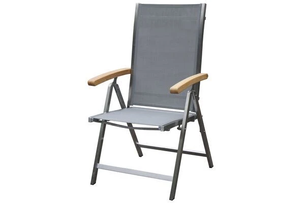 OUTFLEXX Set, Silber, 200/300 X 100 Cm, Edelstahl/Teak, Ausziehtisch, 8 Stapelstühle, 2 Multipositionssessel 5 OUTFLEXX Set, Silber, 200/300 X 100 Cm, Edelstahl/Teak, Ausziehtisch, 8 Stapelstühle, 2 Multipositionssessel - Image 3