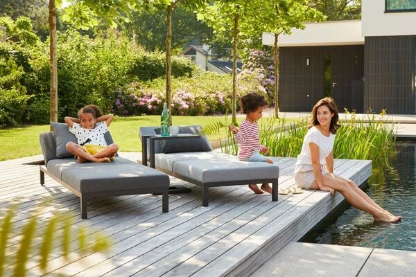 HARTMAN Adam Gartenliege, Flanelle, Alu/Sunbrella, 195x70x30cm, Rückenlehne Verstellbar, Inkl. Kopfkissen 5 HARTMAN Adam Gartenliege, Flanelle, Alu/Sunbrella, 195x70x30cm, Rückenlehne Verstellbar, Inkl. Kopfkissen - Image 3