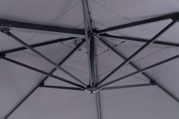 OUTFLEXX Ultimate L Ampelschirm, Anthrazit/grau, Alu/Spuncrylic®, 400x400cm, Inkl. Befüllbarem Schirmständer 5 OUTFLEXX Ultimate L Ampelschirm, Anthrazit/grau, Alu/Spuncrylic®, 400x400cm, Inkl. Befüllbarem Schirmständer - Image 3