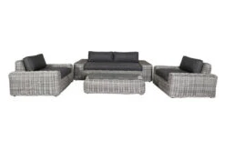 OUTFLEXX Loungemöbel, White Faded Grey, Polyrattan, 4 Personen, Inkl. Tisch 70 X 130 Cm Und Polster Aus Olefin In Anthrazit -Gartenblick Geschaft 3 20789.jpg