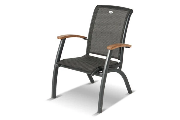 HARTMAN Provence / Da Vinci Sitzgruppe, Xerix/anthrazit, Alu/Teakholz, 5 Diningsessel, Ø150cm, Inkl. Eiskühler 5 HARTMAN Provence / Da Vinci Sitzgruppe, Xerix/anthrazit, Alu/Teakholz, 5 Diningsessel, Ø150cm, Inkl. Eiskühler - Image 3