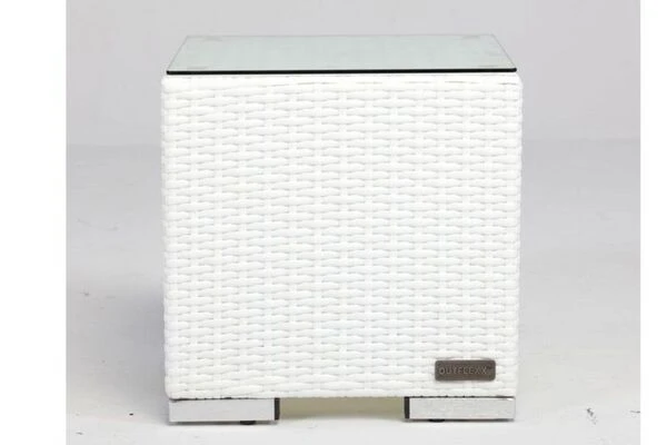 OUTFLEXX Beistelltisch, Weiß, Polyrattan, 40x40x40 Cm, Inkl. Glasplatte 5 OUTFLEXX Beistelltisch, Weiß, Polyrattan, 40x40x40 Cm, Inkl. Glasplatte - Image 3