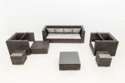 OUTFLEXX Loungemöbel-Set, Braun Marmoriert, Polyrattan, 6 Pers, Wasserfeste Kissenbox, Inkl. Beistelltisch -Gartenblick Geschaft 4 16063 BOX B.jpg