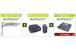 OUTFLEXX Ampelschirm, Creme, Pulverbesch. Aluminium, 300x300 Cm, Inkl. Plattenständer, Twist-Funktion -Gartenblick Geschaft 4 16108.jpg