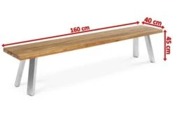 OUTFLEXX Gartenbank, Edelstahl/recyceltes FSC®-Teak, 160x40x45cm, A-Gestell, Rustikal Gebürstet -Gartenblick Geschaft 4 18322.jpg