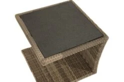 Ploß Rabida Beistelltisch, Champagner-meliert, Polyrattan, 50x50x45 Cm, Glasplatte In Steinoptik -Gartenblick Geschaft 4 20172.jpg