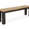 OUTFLEXX Oxford Bank, Dark Grey/natur, Alu/recycled FSC®-Teak, 150x40x45cm, Rustikal Gebürstet