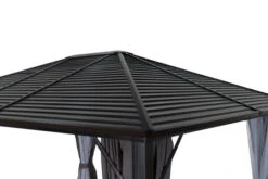 OUTFLEXX Hardtop Pavillon, Braun, Aluminium, 300x365cm, Inkl. Seitenteile Und Insektennetz -Gartenblick Geschaft 4 20386.jpg