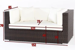 OUTFLEXX 2-Sitzer Sofa, Braun, Polyrattan, 152x85x70cm, Inkl. Polster, Wasserfeste Kissenbox -Gartenblick Geschaft 4 2393 2 BOX.jpg