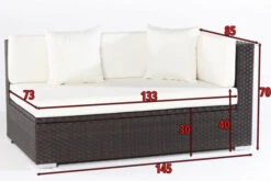 OUTFLEXX 2-Sitzer Ecksofa, Braun, Polyrattan, 145x85x70cm, Armlehne Li, Inkl. Kissen, Wasserfeste Kissenbox -Gartenblick Geschaft 4 2393 3 BOX.jpg