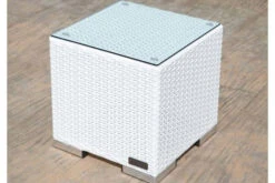 OUTFLEXX Beistelltisch, Weiß, Polyrattan, 40x40x40 Cm, Inkl. Glasplatte 10 OUTFLEXX Beistelltisch, Weiß, Polyrattan, 40x40x40 Cm, Inkl. Glasplatte -Gartenblick Geschaft 4 2511 10.jpg