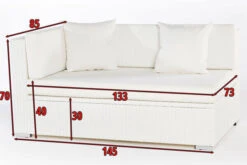 OUTFLEXX 2-Sitzer Ecksofa, Weiß, Polyrattan, 145x85x70cm, Armlehne Re, Inkl. Polster, Wasserfeste Kissenbox -Gartenblick Geschaft 4 2511 4 BOX.jpg