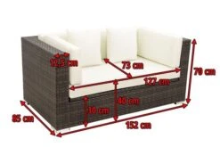 OUTFLEXX 2-Sitzer Sofa, Braun Marmoriert, Polyrattan, 152 X 85 X 70 Cm, Wasserfeste Kissenbox -Gartenblick Geschaft 5 15734 2 BOX.jpg