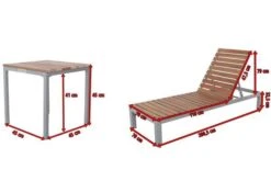 Villana 2er Sonnenliegen-Set, Alu/FSC-Akazienholz, 201x70x32,5cm, 4-fach Verstellbar, Mit Beistelltisch 45x45cm -Gartenblick Geschaft 5 17776.jpg