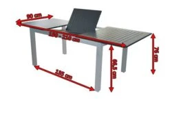 DOPPLER Expert Esstisch, Silber/schwarz, Aluminium, 150-210 X 90 Cm, Ausziehbar -Gartenblick Geschaft 5 18621.jpg