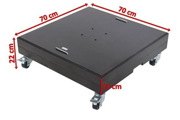 OUTFLEXX Schirmständer, Granit, 70x70x22cm, 150kg, Mit Lenkrollen Und Standfüßen 7 OUTFLEXX Schirmständer, Granit, 70x70x22cm, 150kg, Mit Lenkrollen Und Standfüßen - Image 5