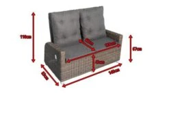 OUTFLEXX Dining 2-Sitzer Sofa, Grau, Polyrattan, 148 X 83 X 110 Cm, Stufenlos Verstellbar -Gartenblick Geschaft 5 18912.jpg