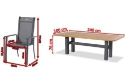 HARTMAN Sondermodell Yasmani/Alice Comfort Esstischgruppe, Xerix, Alu/Teakholz, 240x100cm, 6 Stapelsessel -Gartenblick Geschaft 5 19049.jpg