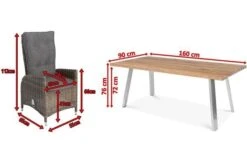OUTFLEXX Esstischgarnitur, Edelstahl/recyceltes FSC-Teak, Tisch 160x90 Cm, 4 Hochlehner- Diningsessel, A-Gestell -Gartenblick Geschaft 5 19374.jpg