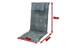 DOPPLER Lyra Stuhlauflage Hochlehner, Grau Gemustert, Polyester, 120 X 48 X 7 Cm, Mit Kopfkissen Und Reißverschluss -Gartenblick Geschaft 5 19683.jpg