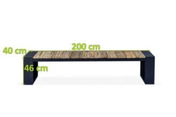 OUTFLEXX Kona Bank, Dark Grey/natur, Alu/recycled FSC®-Teak, 200x40x45cm, Rustikal Gebürstet, U-Gestell -Gartenblick Geschaft 5 20329.jpg