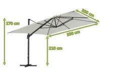 OUTFLEXX Ampelschirm, Anthrazit/creme, Alu/Polyester, 350x350cm, Inkl. Plattenständer -Gartenblick Geschaft 5 20362.jpg