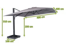 OUTFLEXX Ultimate L Ampelschirm, Anthrazit/grau, Alu/Spuncrylic®, 400x400cm, Inkl. Befüllbarem Schirmständer 12 OUTFLEXX Ultimate L Ampelschirm, Anthrazit/grau, Alu/Spuncrylic®, 400x400cm, Inkl. Befüllbarem Schirmständer -Gartenblick Geschaft 5 20365.jpg