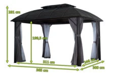 OUTFLEXX Hardtop Pavillon, Braun, Alu, 300x365cm, Inkl. Seitenteile Und Insektennetz -Gartenblick Geschaft 5 20388.jpg