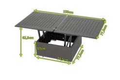 OUTFLEXX Loungetisch, Sooty, Alu/Sunbrella, 78/157 X 78 X 37/64 Cm, Höhenverstellbar -Gartenblick Geschaft 5 21010.jpg