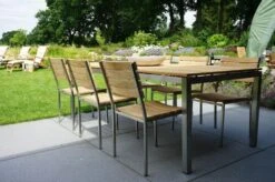 Ploß Brooklyn Tisch, Edelstahl/Teakholz, Gebürstet, 220x100cm -Gartenblick Geschaft 6 17617.jpg