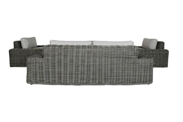OUTFLEXX Loungemöbel, Two Tone Grey, Polyrattan, 4 Personen, Inkl. Tisch 70 X 130 Cm Und Polster In Grau 8 OUTFLEXX Loungemöbel, Two Tone Grey, Polyrattan, 4 Personen, Inkl. Tisch 70 X 130 Cm Und Polster In Grau - Image 6