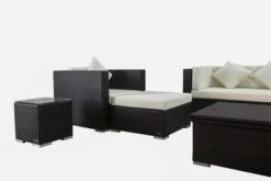 OUTFLEXX Loungemöbel-Set, Braun, Polyrattan, Für 6 Personen, Inkl. Loungetisch, Wasserfeste Kissenbox 19 OUTFLEXX Loungemöbel-Set, Braun, Polyrattan, Für 6 Personen, Inkl. Loungetisch, Wasserfeste Kissenbox -Gartenblick Geschaft 7 1303 BOX D.jpg